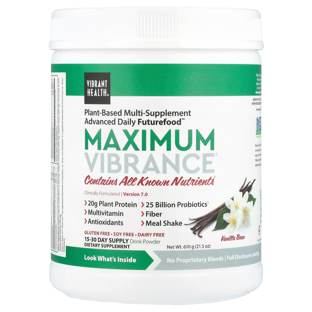 Vibrant Health, Maximum Vibrance®, версия 7.0, ваниль, 610 г (21,5 унции)