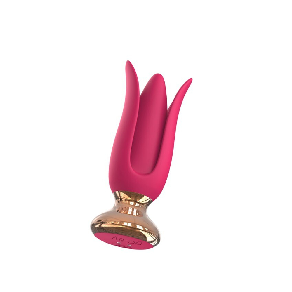 Розовая анальная вибровтулка с лепестками (Цвет: розовый)