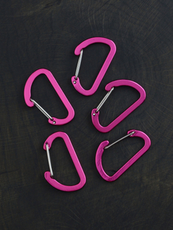 В АССОРТИМЕНТЕ 5 карабинов вспомогательных до 8 кг алюминий 40х25 мм