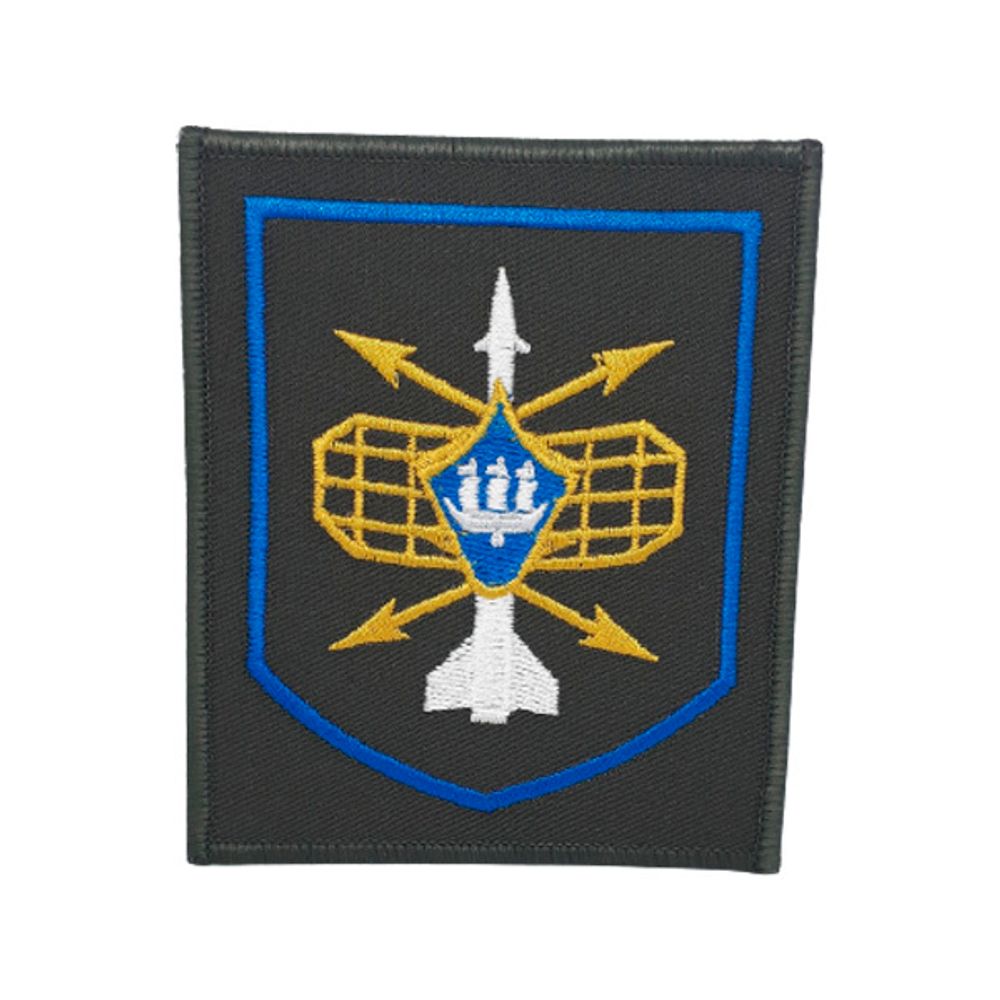 Шеврон нарукавный ВМФ (черный,белый якорь,красный кант)