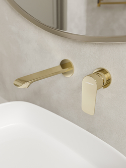 Смеситель для раковины STWORKI Копенгаген S42040GG С ВНУТРЕННЕЙ ЧАСТЬЮ, глянцевое золото