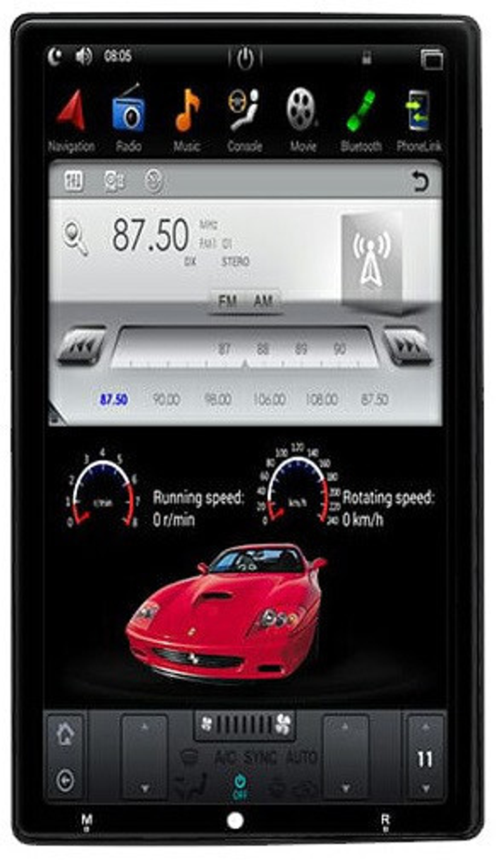 Магнитола с поворотный экраном 13.6" - Parafar PFTab на Android 9, 6-ТУРБО ядер, 4ГБ-64ГБ и встроен 4G модем