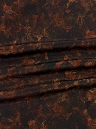Шелк креп бордово-коричневый с абстрактным принтом