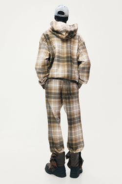 H&M - Glenn Martens Толстовка с капюшоном в клетку, бежевый