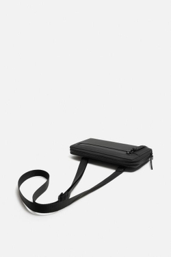 ZARA ПРОРЕЗИНЕННЫЙ КЛАТЧ, ЧЕРНЫЙ