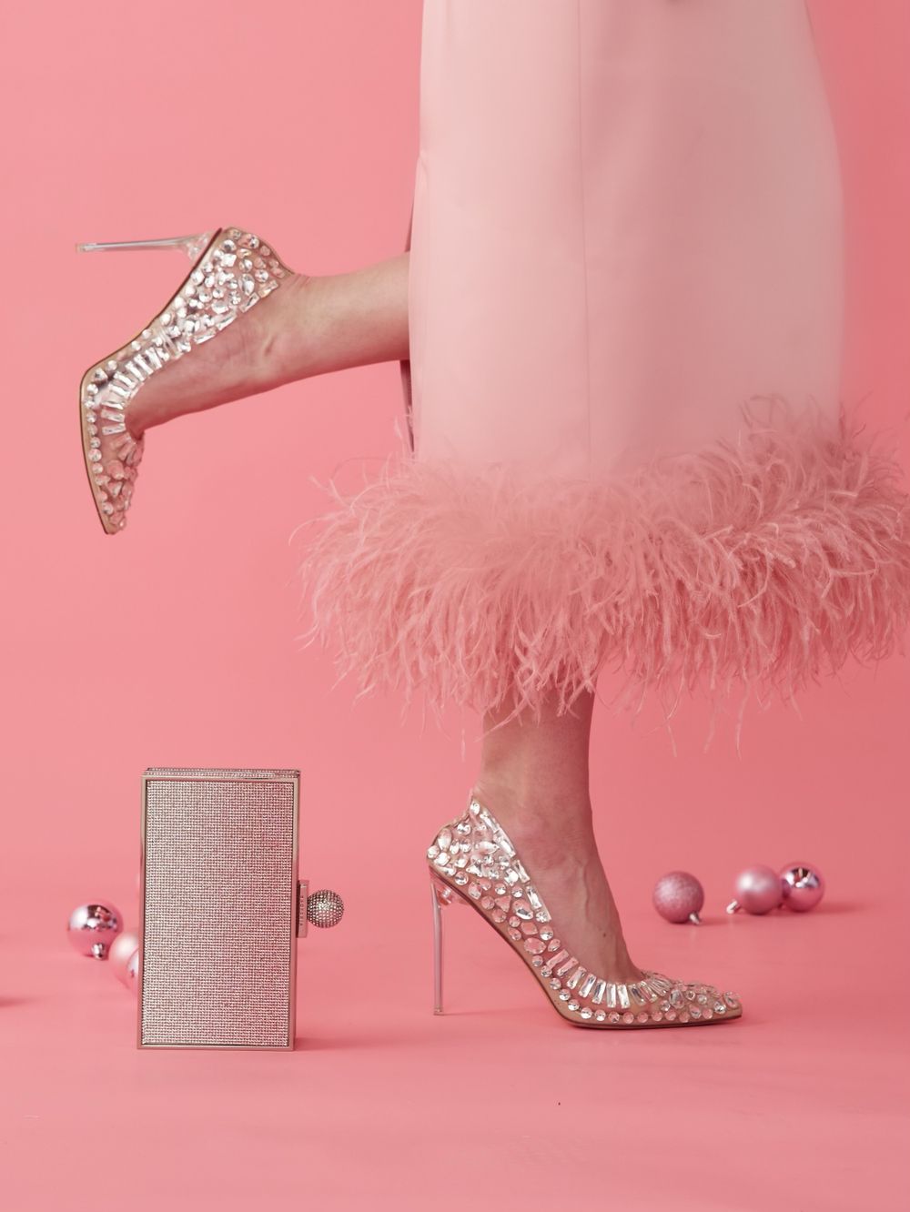 ЮБКА САТИНОВАЯ С ПЕРЬЯМИ PINK