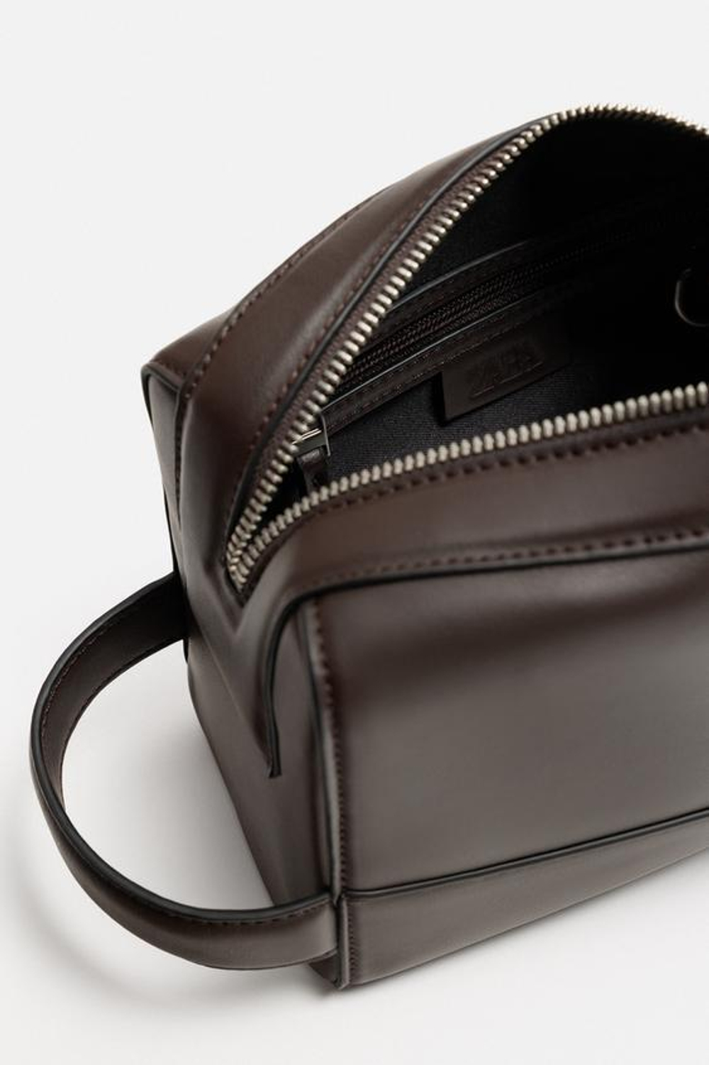 ZARA ОДНОТОННЫЙ НЕСЕССЕР, КОРИЧНЕВЫЙ