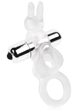 Прозрачное эрекционное виброкольцо с усиками (Цвет: прозрачный)