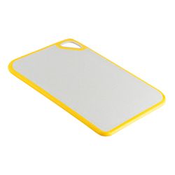 Доска разделочная из пшеничного волокна Homi, 29х20 см, светло-серая с желтым кантом