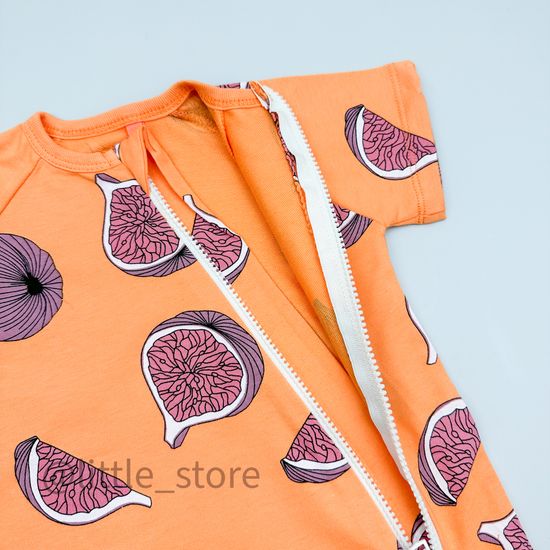 Комбинезон из футера(тонкого) Moi Noi, Инжир на оранжевом