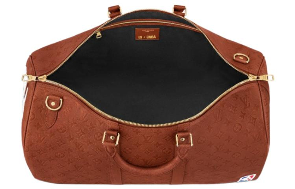LOUIS VUITTON X Nba Keepall 55 Monogram Ball Grain Leather Brown