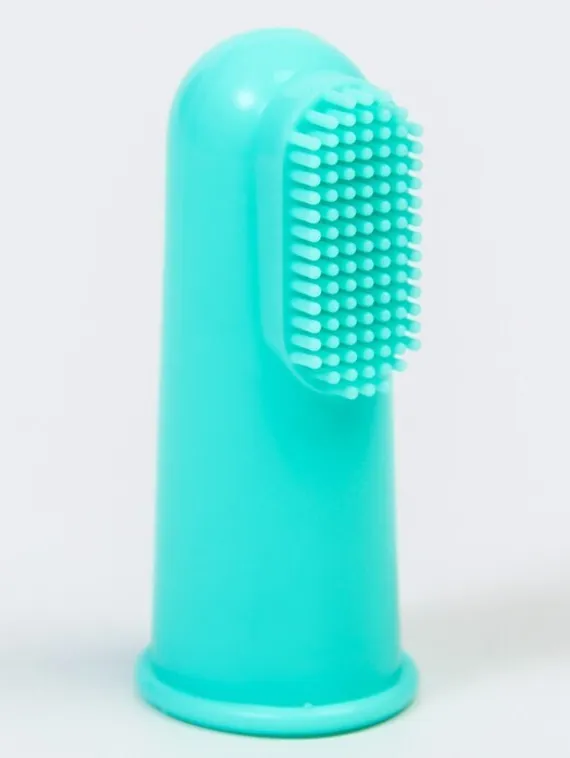 Детская зубная щетка, прорезыватель - массажер, силиконовая, на палец от 3 мес