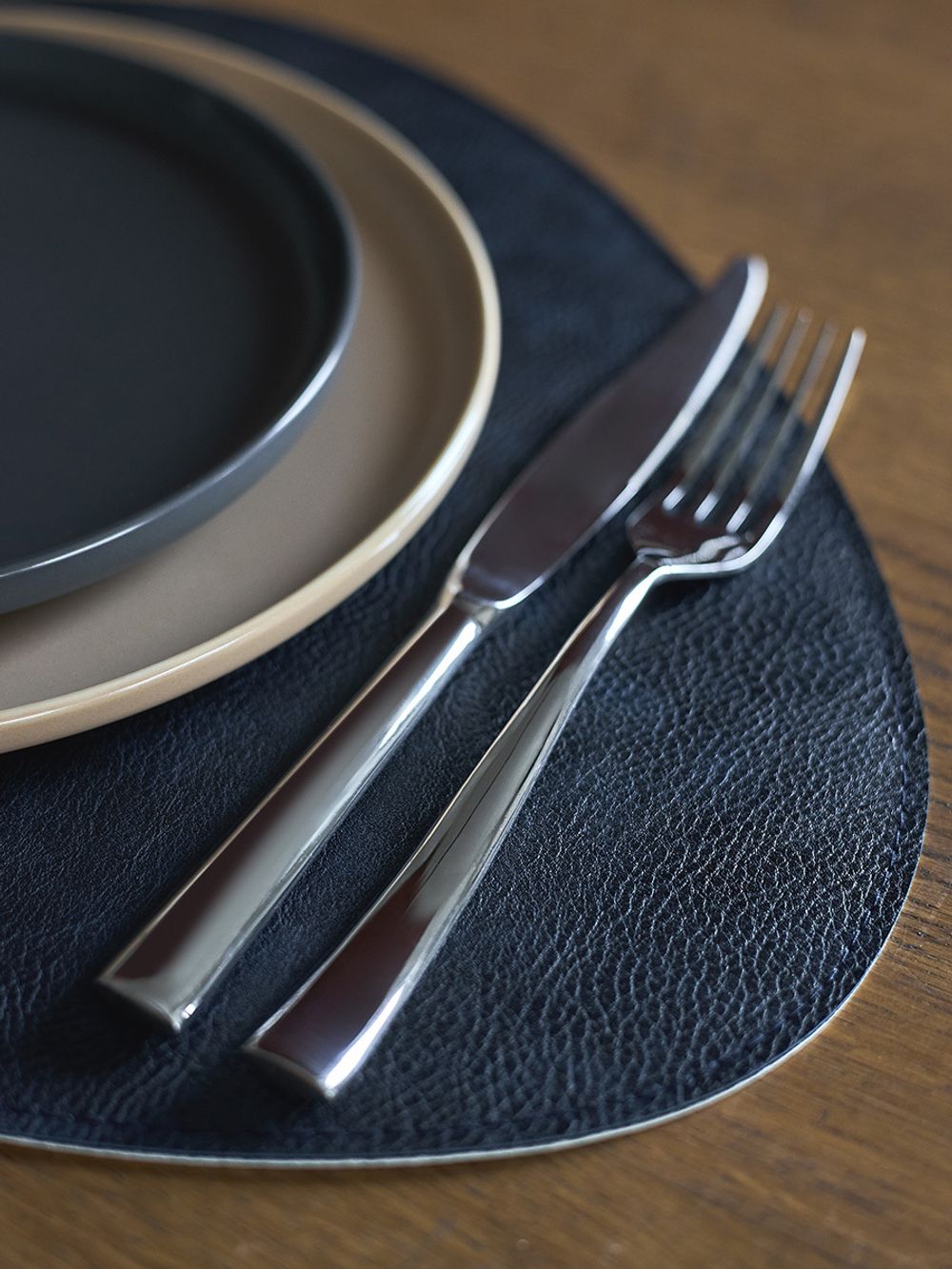 Набор из 4-х двухсторонних сервировочных салфеток Drop, 33х41 см, синий/светло-серый