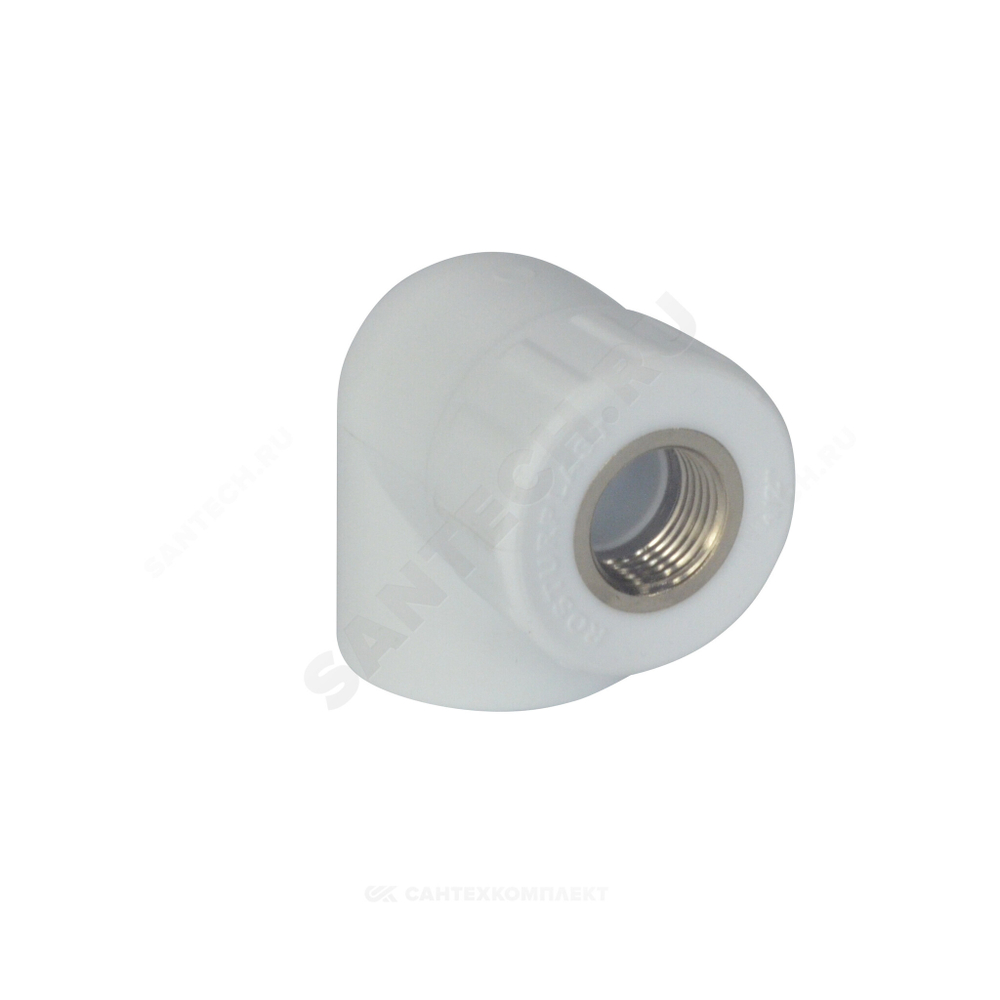 Угольник PP-R комбинированный белый Дн 20х3/4" ВР RTP (РосТурПласт) 10791