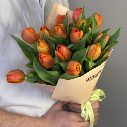 Букет из пионовидных тюльпанов 15 штук