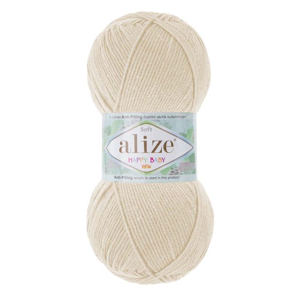 Пряжа Alize (Ализе) Happy Baby New / уп.5 мот. по 100 г, 320м, 62 светло-молочный