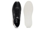 HUGO BOSS leather lace-up round toe low-top sneakers men's black