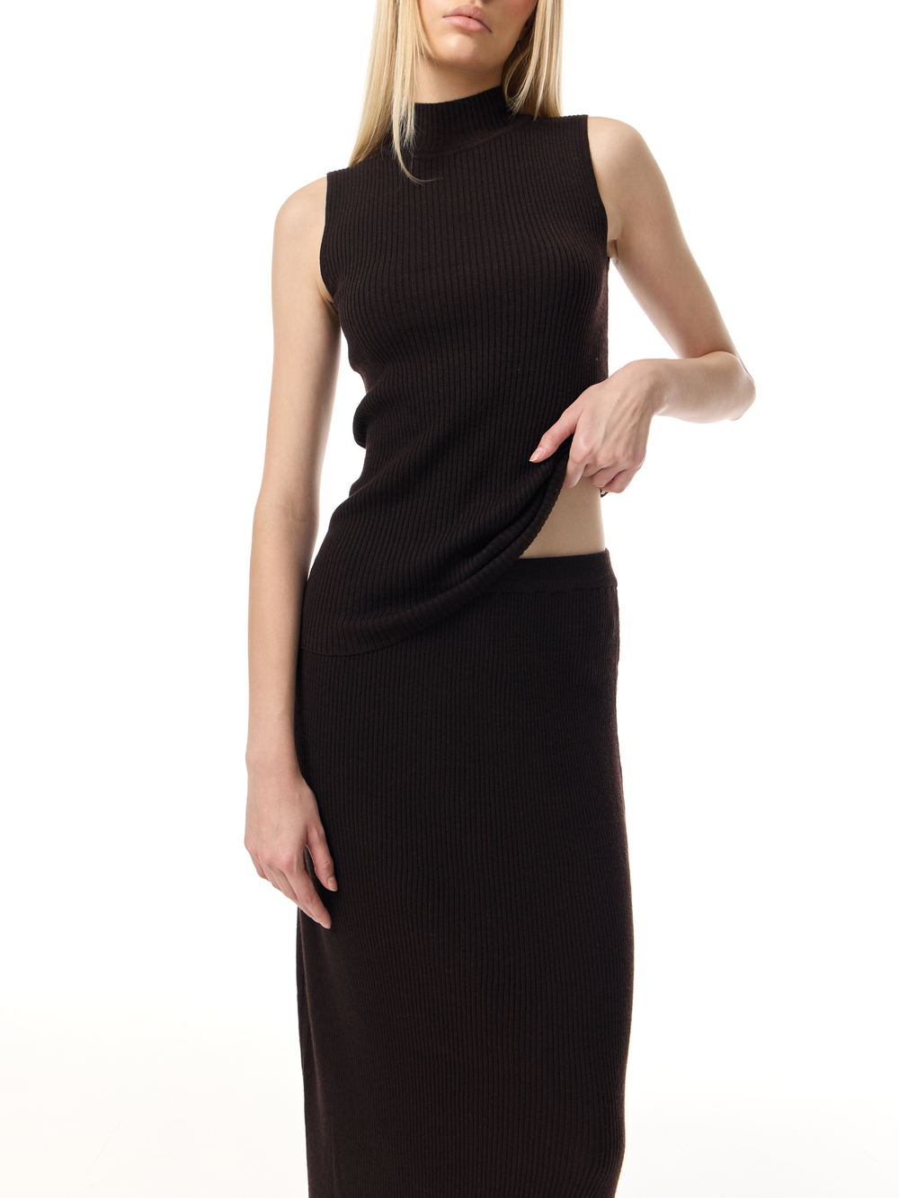 Юбка ribbed maxi