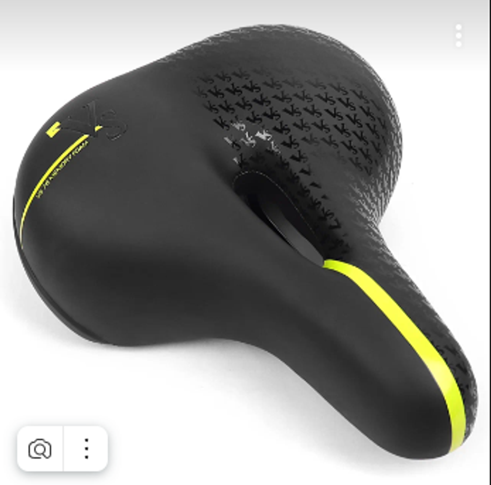Седло комфортное, 250*200мм,с отверстием,  черное, надпись зеленым, Vinca Sport VS 76 black/green