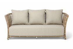 "Валенсия" диван из искусственного ротанга трехместный, цвет соломенный