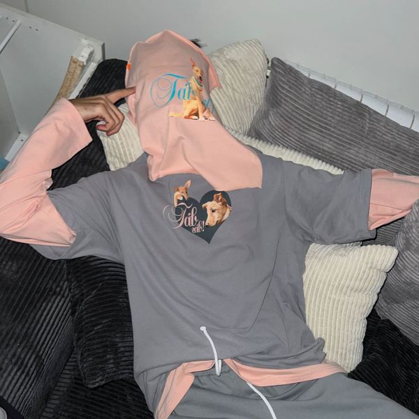 Футболка оверсайз #5 серая - фото 5