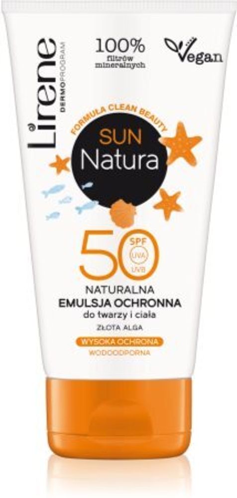 Lirene увлажняющая и защитная эмульсия для лица и тела SPF 50 Sun Natura
