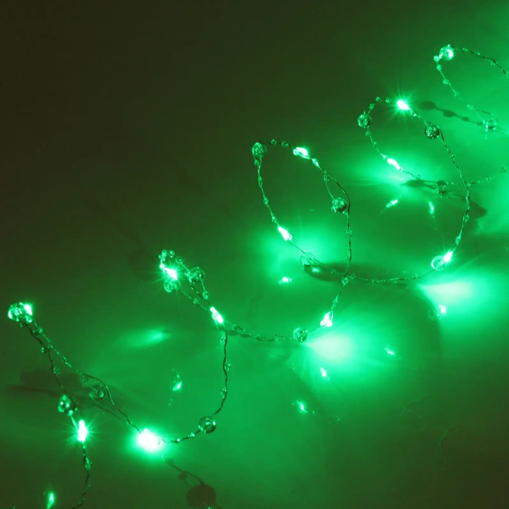 Гирлянда для дома «Льдинка» на батарейках 2,0 м 20 ламп LED, 3 реж, IP-20, Зеленый