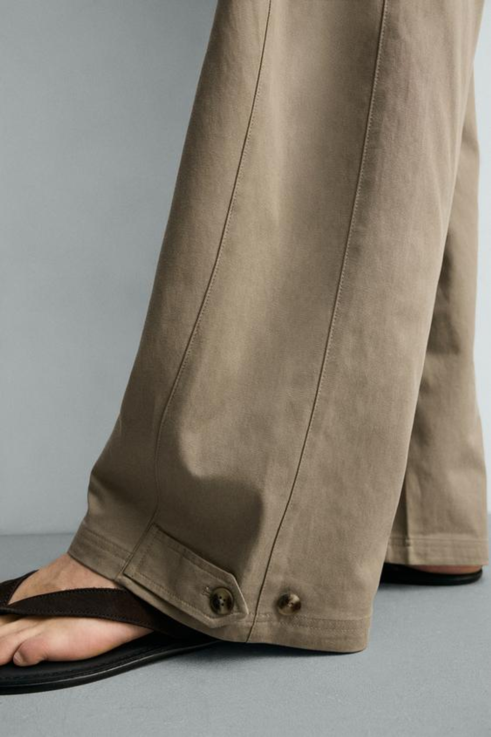 ZARA БРЮКИ RELAXED FIT С РЕГУЛИРУЕМЫМ НИЗОМ, РЫЖЕВАТО-КОРИЧНЕВЫЙ