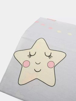 Постельное белье Сказка "Спящие звезды/Спящие звезды (компаньон)" 1,5-сп Наволочка 50х70 см 1 шт Простынь на резинке 90х200 см Пододеяльник 145х215 см, перкаль