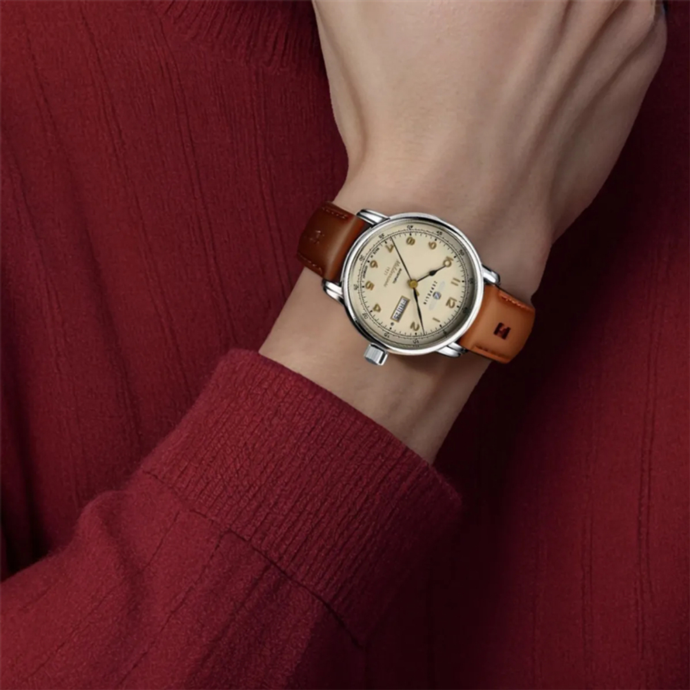 ZEPPELIN Automatic Mechanical Movement Men"s Watches Watch Yellow Watch Dial