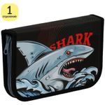 Пенал 1 отделение, 210*130 ArtSpace "Shark", две откидные секции, ткань