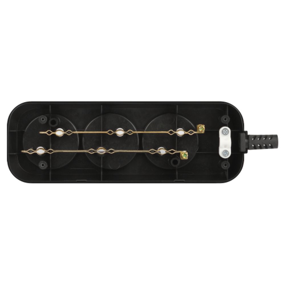 Колодка ЭРА KX-3-B 3 розетки без зазeмления черная