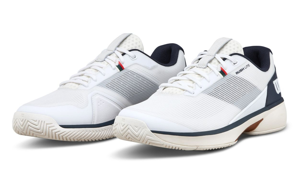Мужские кроссовки теннисные Wilson Rush Lite 5 - white/navy/tofu