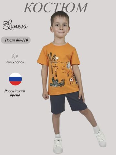 01-134-3 Комплект фуфайка+шорты для мальчика Luneva