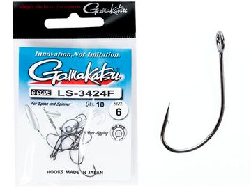 Крючки Gamakatsu LS-3424F NEW LABEL HOOKS BLACK разм. 06 10шт.