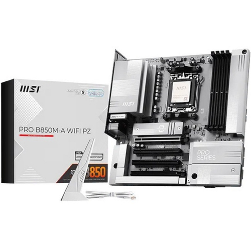 Материнская плата MSI PRO B850M-A WIFI PZ (AM5/AMD B850/4xDDR5/4xPCI-Ex16/2xM.2/SB7.1/Wi-Fi/BT/GLAN/DP/HDMI/mATX)