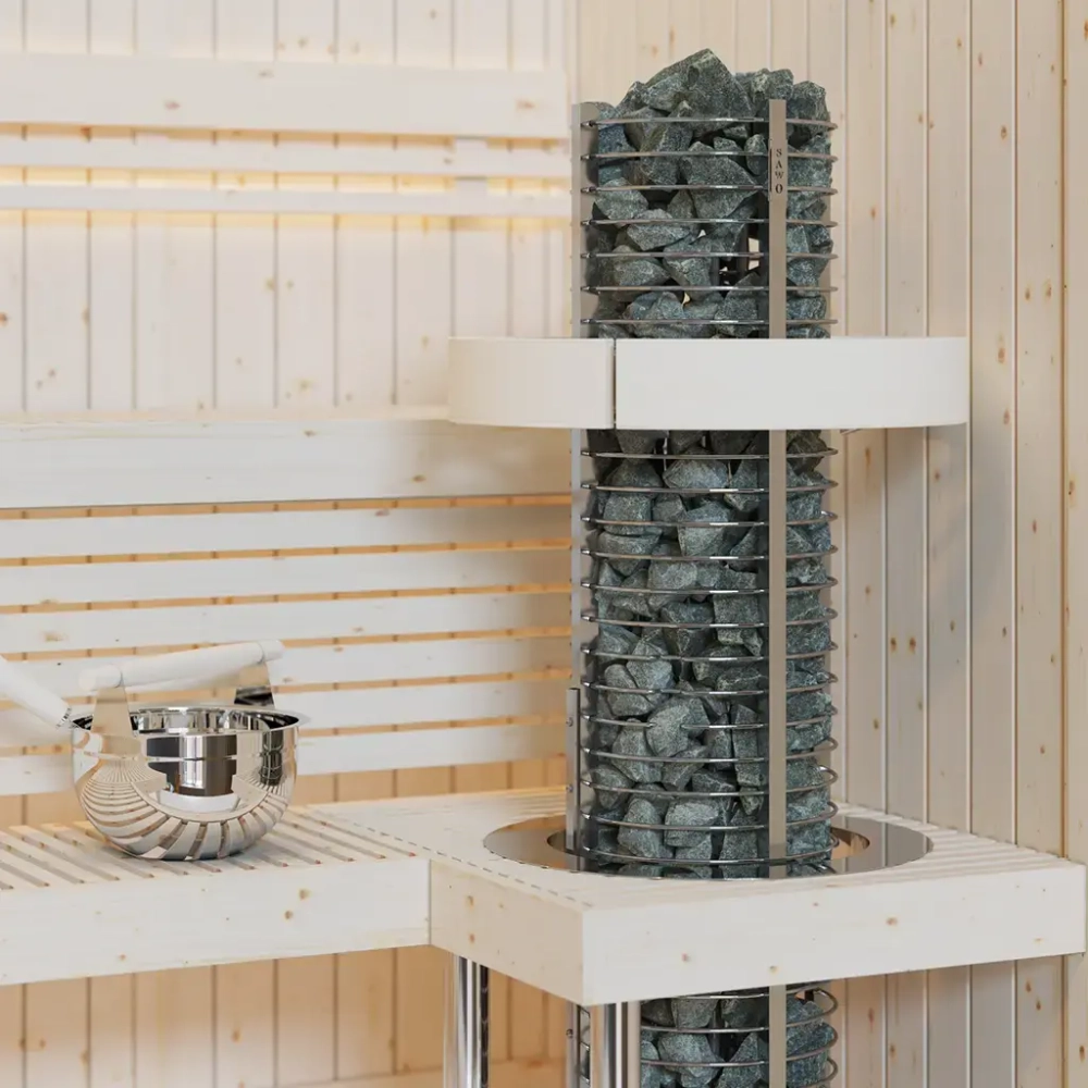 Электрическая печь SAWO TOWER TH3-35Ni2-P (3,5 кВт, нержавейка), выносной пульт (встроенный блок мощности, пульт покупается отдельно)