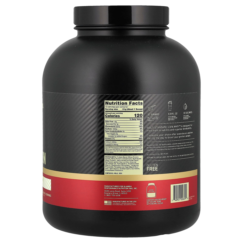 Optimum Nutrition, Gold Standard® 100% сывороточный протеин, со вкусом белого шоколада, 2,26 кг (5 фунтов)