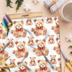 Ткань Ниагара Софт игрушечные медведи с бантами