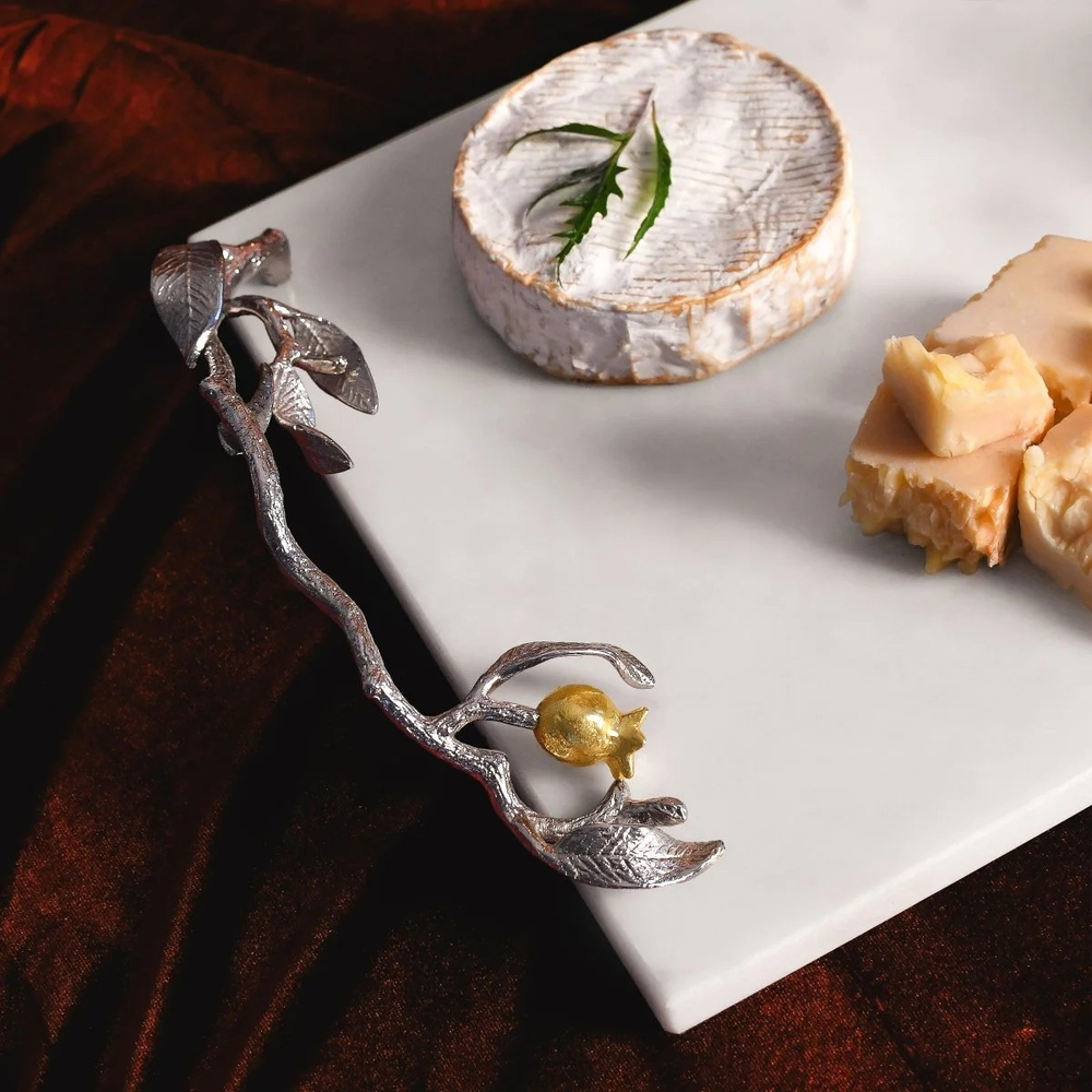 Сервировочный сырный набор Michael Aram Pomegranate Silver & Gold (45.7 x 25.4 см)