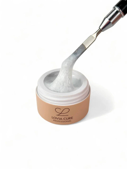 Lovia Cure Builder Gel Milky Silver - Гель моделирующий молочный с серебристыми хлопьями, 15 мл