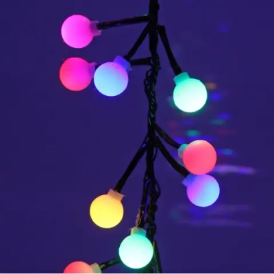 Гирлянда для дома Мишура 4 м, 200 ламп LED, d-1,4 см, черный пров, 8 реж, IP-40, Мультицвет