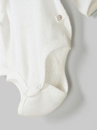 Боди с длинным рукавом "Молоко" из ажурного хлопка 0+