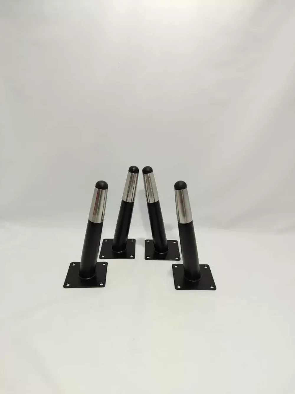 Ножки мебельные Черные с Серебром 200мм/4шт