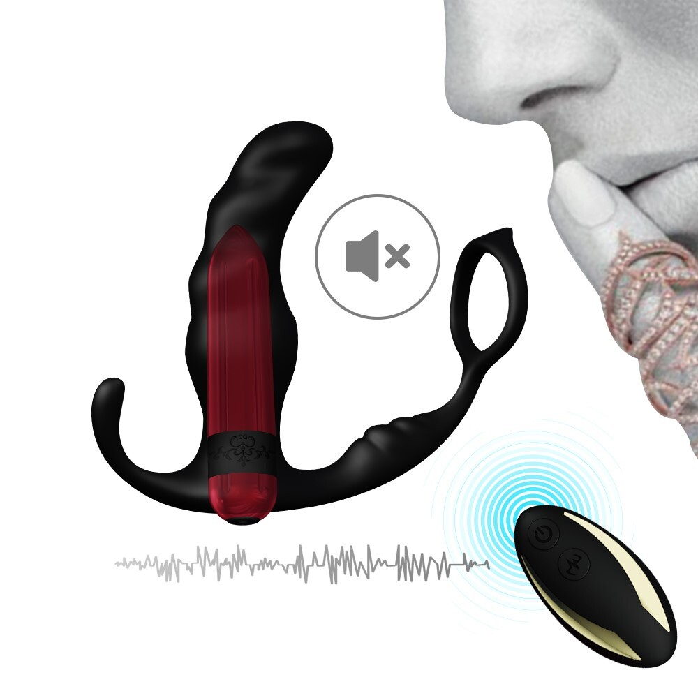 Стимулятор простаты с ДУ Useeker USK-P02 BL с эрекционным кольцом Knight. 141*122*40