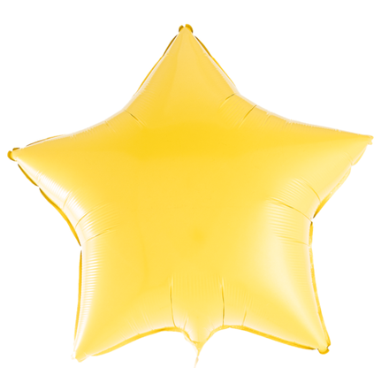 Шар "Желтая звезда металлик" 46 см