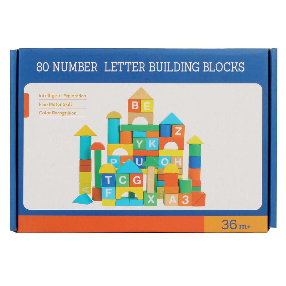 Конструктор деревянный 80 эл, коробка C-41721