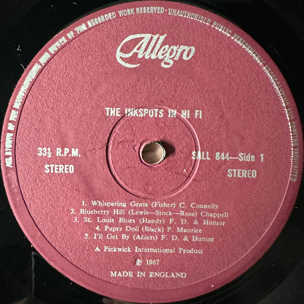 The Ink Spots ‎– The Ink Spots In Hi-Fi (Англия 1967г.)
