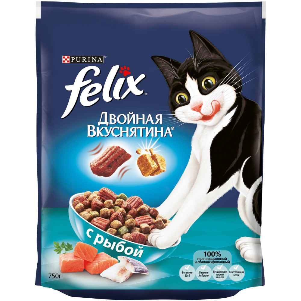 Сухой корм Felix Двойная вкуснятина  для кошек