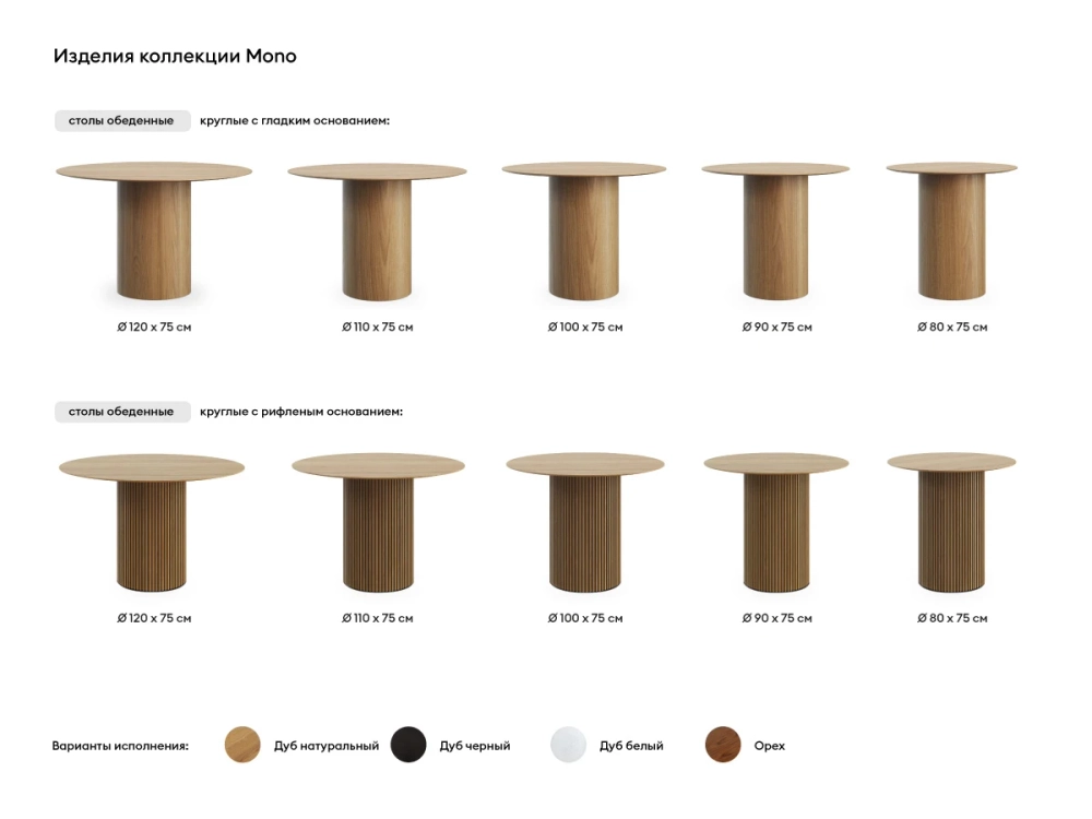 Стол обеденный Mono D120/D44/H75